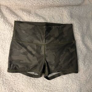 Prana Olive Camo Women's Athletic Gym/Running Shorts